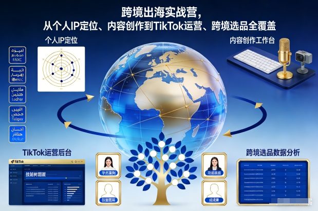 跨境出海实战营，从个人IP定位、内容创作到TikTok运营、跨境选品全覆盖-宝藏屋创业网