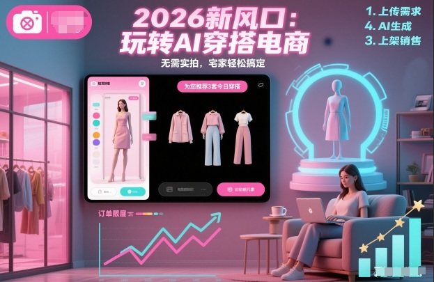 2026 AI 穿搭电商新风口：无需实拍，宅家月入 3 万 + 附教程-宝藏屋创业网