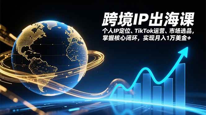 跨境IP出海课，个人IP定位、TikTok运营、市场选品，掌握核心闭环，实现月入1万美金+-宝藏屋创业网