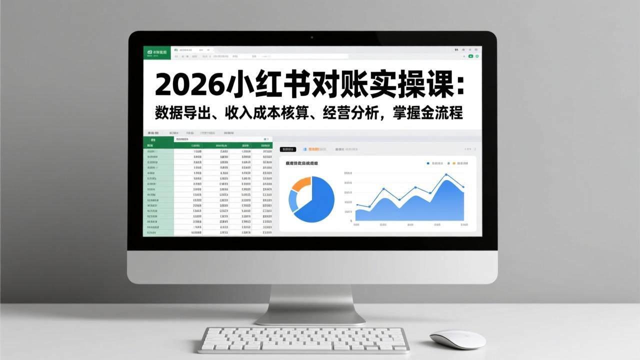 2026小红书对账实操课：数据导出、收入成本核算、经营分析，掌握全流程-宝藏屋创业网