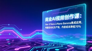 商业AI视频创作课：Veo 3/Sora 2/Nano Banana集成应用，构建自动化生产线，内容成本降低70%-宝藏屋创业网