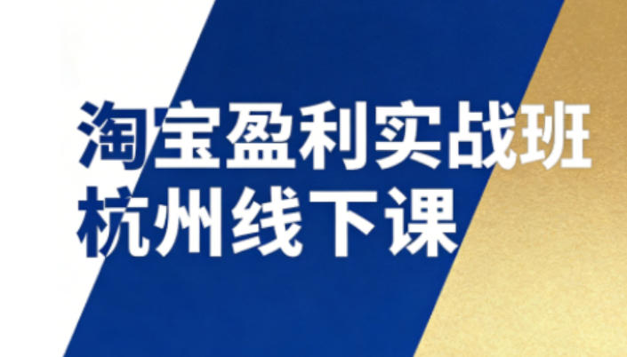 淘宝盈利实战班杭州线下课12月26-28日(音频+字幕)，帮你掌握SOP流程+12门核心技术-宝藏屋创业网