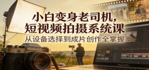 小白变身老司机，短视频拍摄系统课，从设备选择到成片创作全掌握-宝藏屋创业网