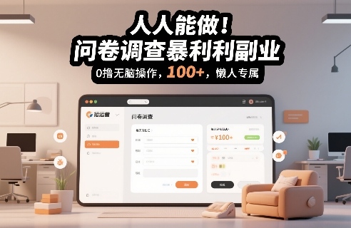 人人能做！问卷调查暴利副业，0撸无脑操作，每天轻松日入100+，懒人专属【揭秘】-宝藏屋创业网