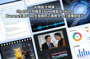 AI电影大师课：ChatGPT写脚本+Suno做配乐+Nano Banana生图+Veo生视频，打造爆款短片-宝藏屋创业网