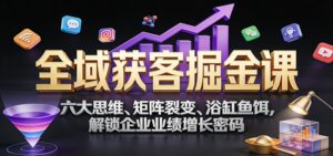 全域获客掘金课：六大思维、矩阵裂变、浴缸鱼饵，解锁企业业绩增长密码-宝藏屋创业网