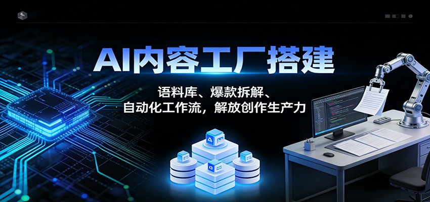 AI内容工厂搭建：语料库、爆款拆解、自动化工作流，解放创作生产力-宝藏屋创业网