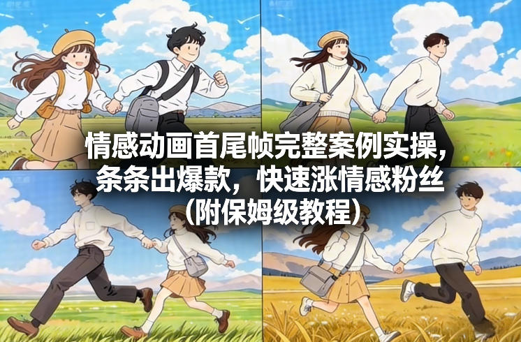 情感动画首尾帧完整案例实操，条条出爆款，快速涨情感粉丝(附保姆级教程)-宝藏屋创业网