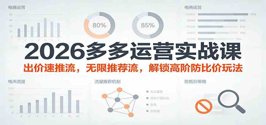 2026多多运营实战课：出价速推流，无限推荐流，解锁高阶防比价玩法（更新）-宝藏屋创业网