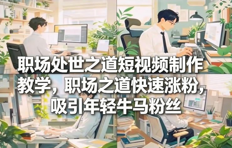 职场处世之道短视频制作教学，职场之道快速涨粉，吸引年轻牛马粉丝-宝藏屋创业网