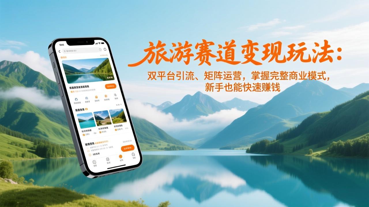 旅游赛道变现玩法：双平台引流、矩阵运营，掌握完整商业模式，新手也能快速赚钱-宝藏屋创业网