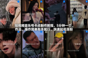 短视频音乐号卡点制作教程，5分钟一个作品，操作简单有手就行，快速起号涨粉-宝藏屋创业网
