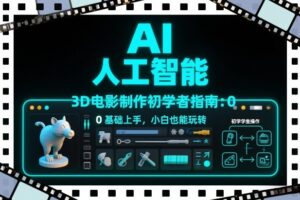 AI人工智能3D电影制作初学者指南：0基础上手，小白也能玩转-宝藏屋创业网