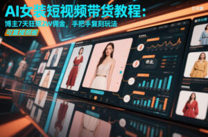 AI女装短视频带货教程：博主7天狂賺2W佣金，手把手复刻玩法，可直接照搬-宝藏屋创业网