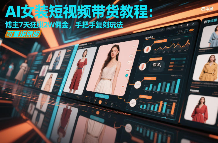 AI女装短视频带货教程：博主7天狂賺2W佣金，手把手复刻玩法，可直接照搬-宝藏屋创业网