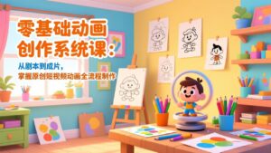 零基础动画创作系统课：从剧本到成片，掌握原创短视频动画全流程制作-宝藏屋创业网