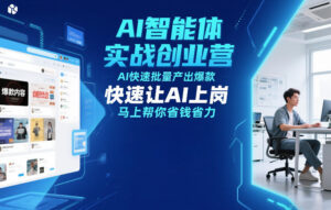 AI智能体实战创业营12月23-25号线下课，AI快速批量产出爆款，快速让AI上岗，马上帮你省钱省力-宝藏屋创业网