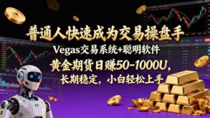 普通人快速成为交易操盘手 Vegas交易系统+聪明软件 , 黄金期货日赚50-1000U, 长期稳定,小…-宝藏屋创业网