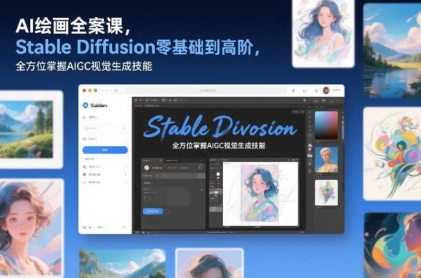 AI绘画全案课，Stable Diffusion零基础到高阶，全方位掌握AIGC视觉生成技能-宝藏屋创业网
