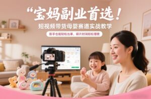 宝妈副业首选！短视频带货母婴赛道实战教学，新手也能轻松出单，碎片时间轻松增收-宝藏屋创业网