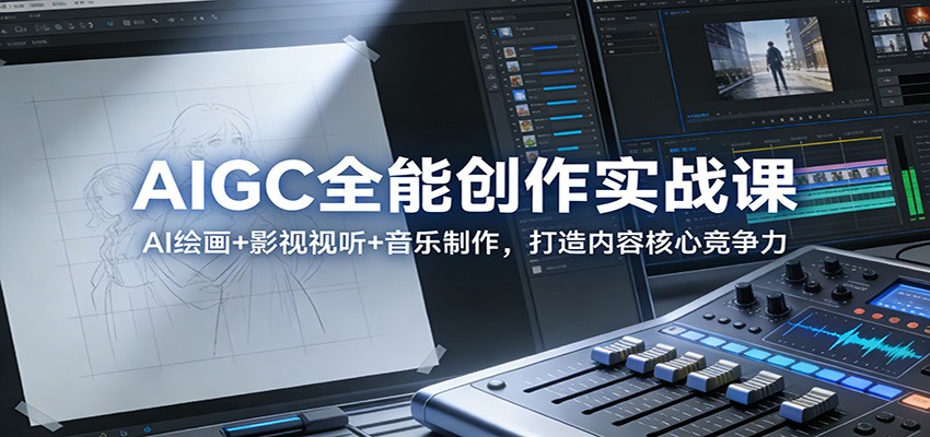 AIGC全能创作实战课：AI绘画+影视视听+音乐制作，打造内容核心竞争力-宝藏屋创业网