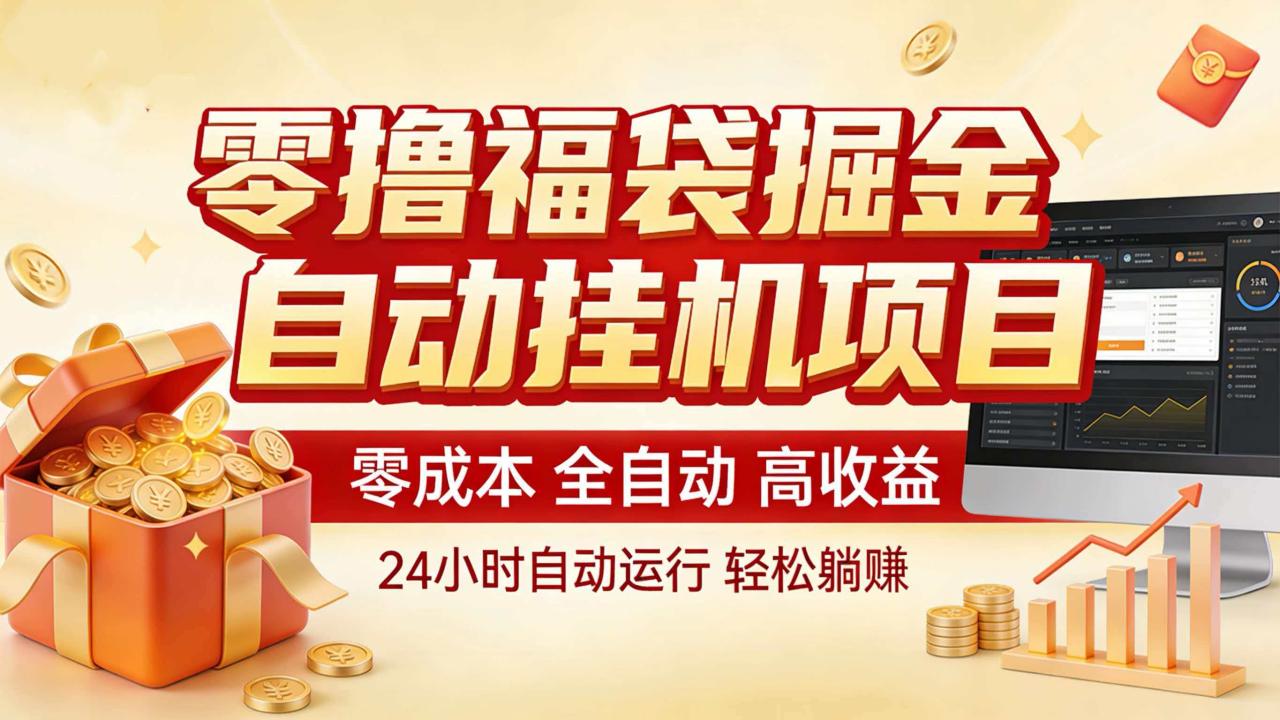 零撸福袋掘金！全自动挂机躺赚，新手也能上手-宝藏屋创业网