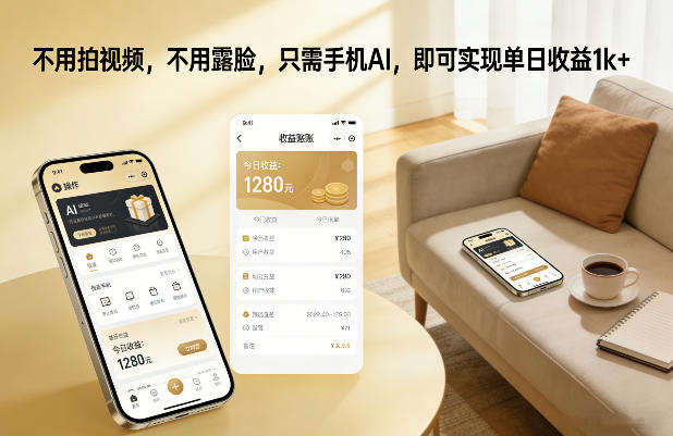 不用拍视频，不用露脸，只需手机AI，即可实现单日收益1k+【揭秘】-宝藏屋创业网