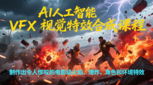 AI人工智能VFX视觉特效合成课程,制作出令人惊叹的电影级火焰、爆炸、角色和环境特效-宝藏屋创业网