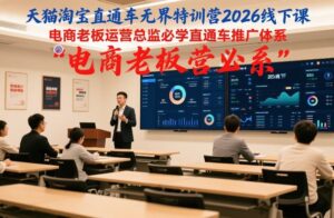 天猫淘宝直通车无界特训营2026线下课，电商老板运营总监必学直通车推广体系-宝藏屋创业网
