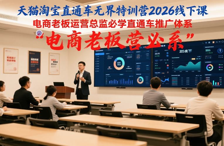 天猫淘宝直通车无界特训营2026线下课，电商老板运营总监必学直通车推广体系-宝藏屋创业网