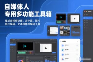 自媒体人专用多功能工具箱，集成音视频处理、去字幕、图片编辑、文本操作和编码工具-宝藏屋创业网