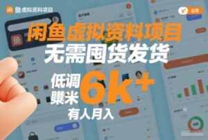 闲鱼虚拟资料项目，无需囤货发货，低调賺米，有人月入6k+-宝藏屋创业网