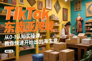 TikTok东南亚跨境从0-1认知实操课，教你快速开始出海生意-宝藏屋创业网