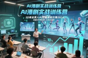 AI漫剧实战训练营，3D商业真人AI短剧漫剧引爆2026，流量红利期已至，入场正当时-宝藏屋创业网
