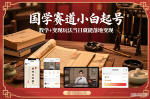 国学赛道小白起号教学+变现玩法当日就能落地变现-宝藏屋创业网