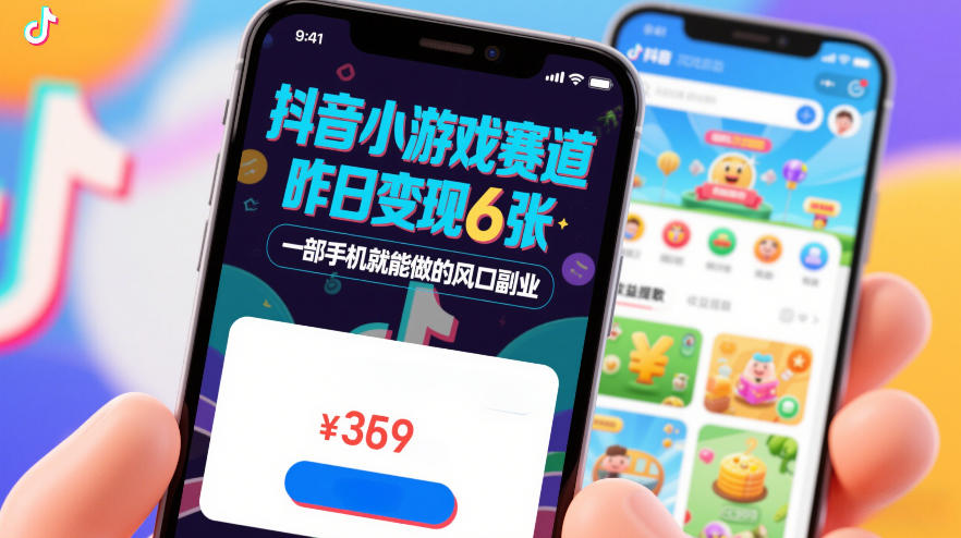 抖音小游戏赛道,昨日变现600+,零基础一部手机就能做的风口副业【揭秘】-宝藏屋创业网