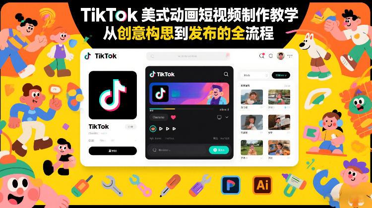 TikTok美式动画短视频制作教学，从创意构思到发布的全流程-宝藏屋创业网