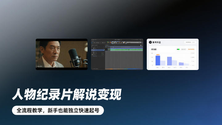 人物纪录片解说变现，全流程教学，新手也能独立快速起号-宝藏屋创业网