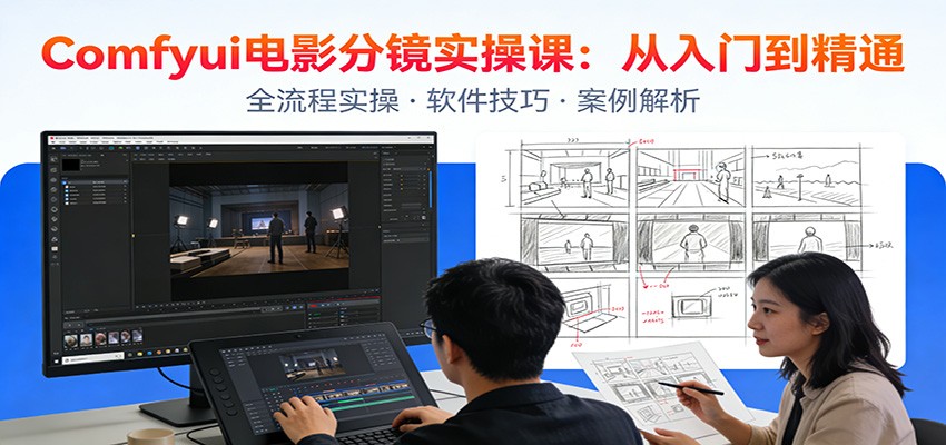 ComfyUI电影分镜实操课：分镜一致性，全流程AI视频制作，零基础也能做专业分镜-宝藏屋创业网