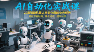 AI自动化实战课：20款智能机器人自动化您的业务任务，轻松节省时间，降低成本，提升利润-宝藏屋创业网