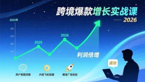 跨境爆款增长实战课，教授用户意图洞察、内容飞轮搭建、精准广告投放，助力卖家2026年利润倍增-宝藏屋创业网