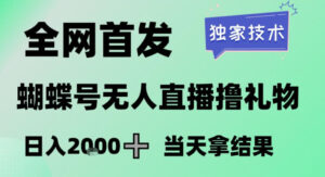 2026最新蝴蝶号无人直播掘金,独家技术,全网首发小白做了一个月收益3W,长期稳定可做【揭秘】-宝藏屋创业网