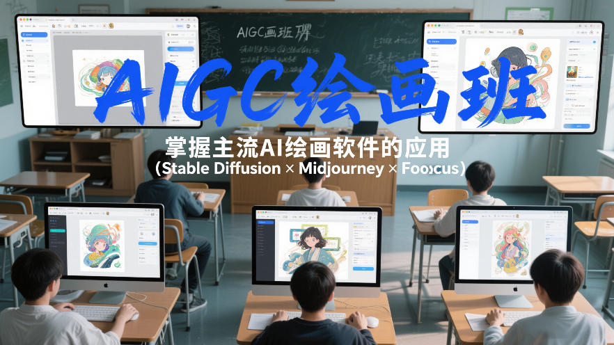 AIGC绘画班，掌握主流Ai绘画软件的应用(Stable Diffusion x Midjourney x Fooocus)-宝藏屋创业网