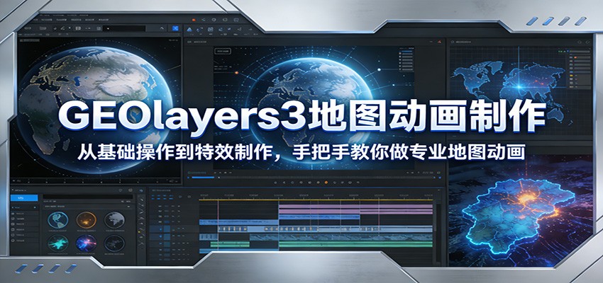 GEOlayers3地图动画制作：从基础操作到特效制作，手把手教你做专业地图动画-宝藏屋创业网