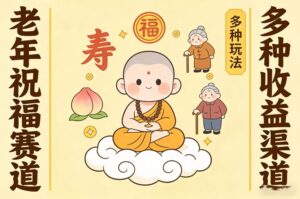 老年祝福赛道，漫画+小佛陀，多种玩法+多种收益渠道【附详细教程】-宝藏屋创业网