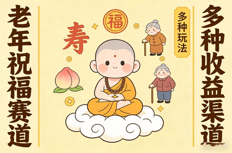 老年祝福赛道，漫画+小佛陀，多种玩法+多种收益渠道【附详细教程】-宝藏屋创业网