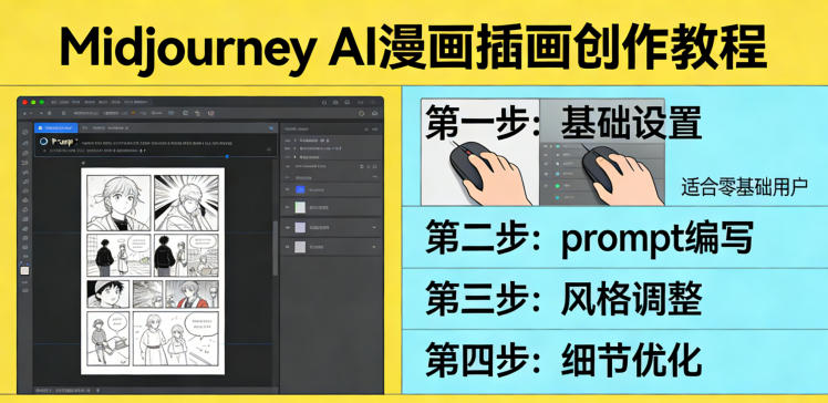 利用Midjourney AI人工智能轻松创作漫画插画教程，零基础创作完整漫画插画-宝藏屋创业网