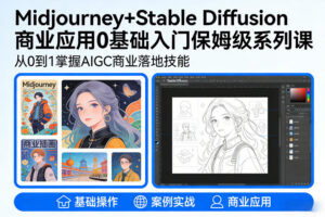AIGC商业应用Midjourney+Stable Diffusion教程，0基础入门保姆级系列课-宝藏屋创业网