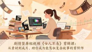 剧情竖屏短视频《女人不易》剪辑课：从素材到成片、助你成为能驾驭复杂故事的剪辑师-宝藏屋创业网