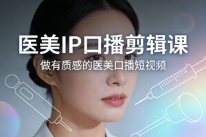 医美IP口播剪辑课，做有质感的医美口播短视频-宝藏屋创业网
